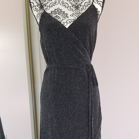 Celestial Black and Silver Wrap Maxi Dress - Lulus - Picture 2 of 16